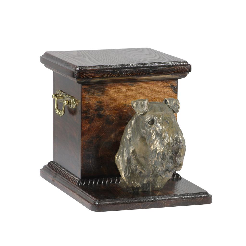 Kerry Blue Terrier, Irish Blue Terrier - Urn for Dog Ashes with a Statuette, Elegant Urn for a Dog, Unique Urn with a Bust of a Dog by Art-Dog Brand