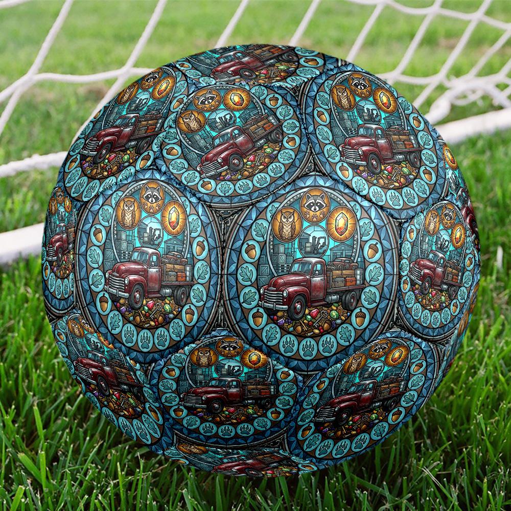 Rustic Truck Treasures Round Football Size 5 Adult Ball Suitable for Training Matches and Outdoor Team.