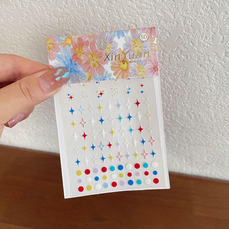 5D Embossed Cartoon Nail and Phone Stickers for Kids