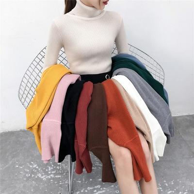 Turtleneck Sweater Women with a Base Shirt Autumn and Winter New Long Sleeve Warm Slim Solid Color Sweater