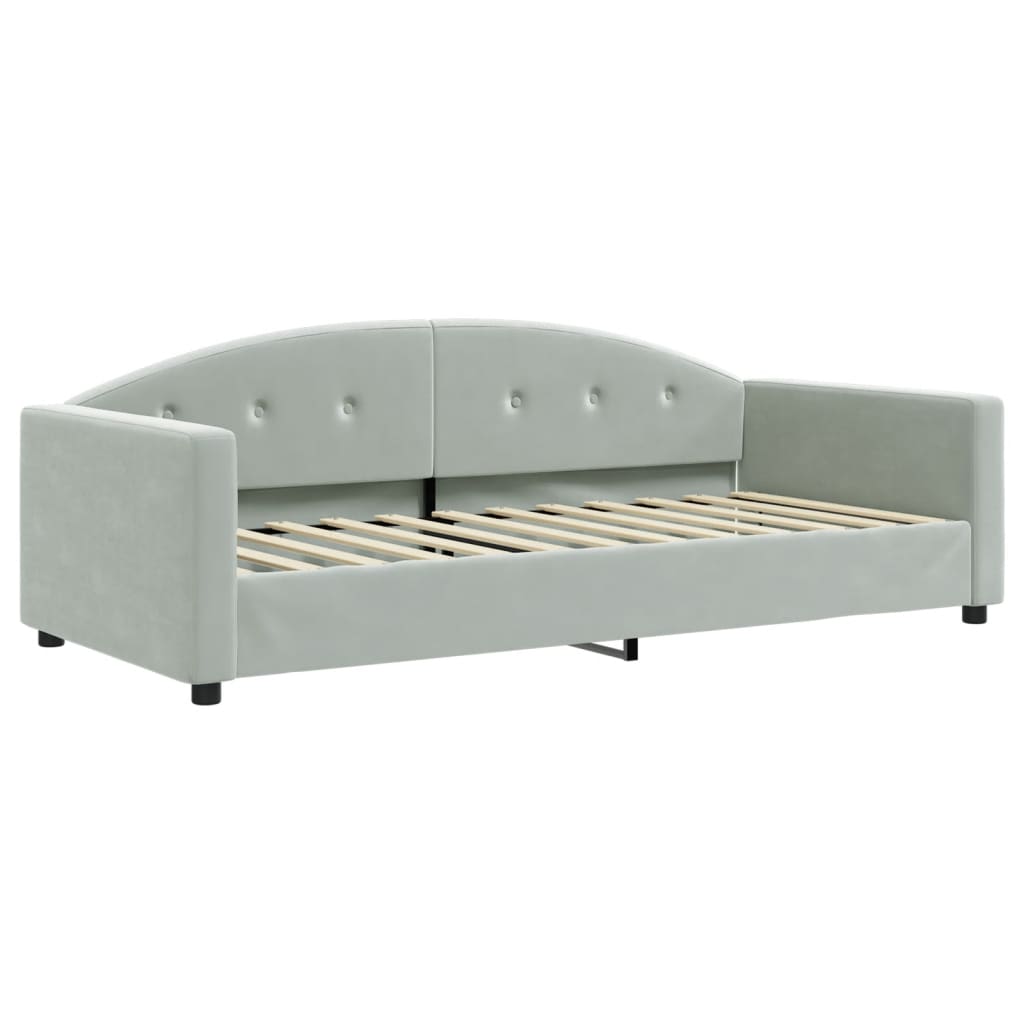 Daybed Light Grey 90x200 Cm Velvet