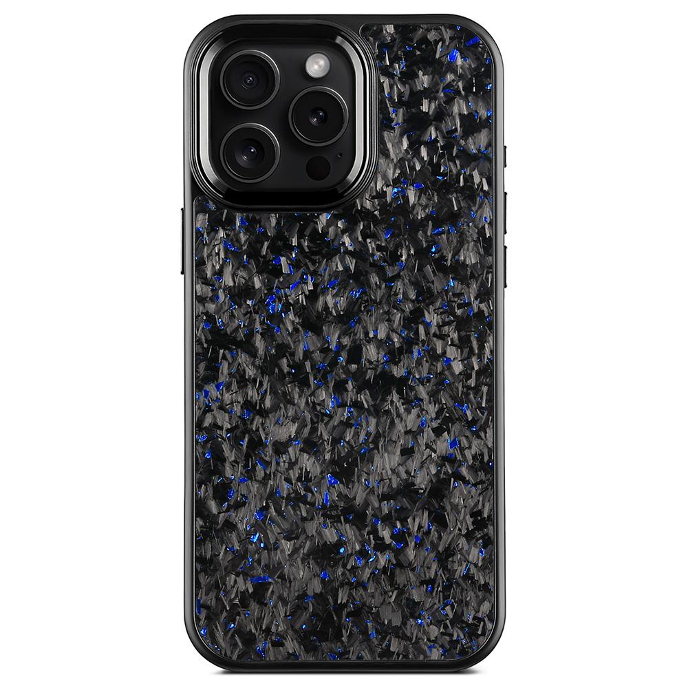For iPhone 16 Pro Magnetic Case Forged Texture Aramid Fiber+TPU Phone Cover with Metal Lens Frame