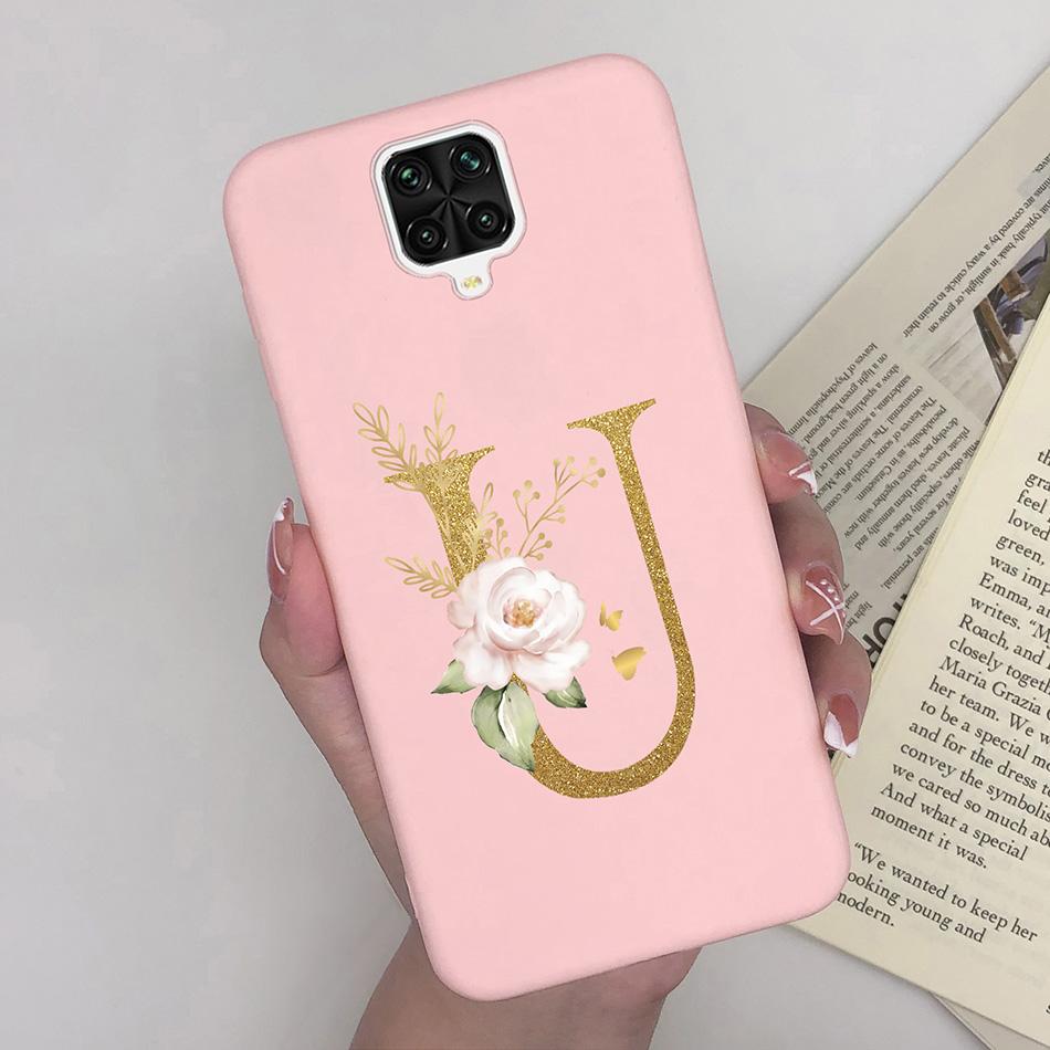 For Xiaomi Redmi Note 9 Pro Case Flowers Letters Silicone Soft TPU Back Cover For Xiomi Redmi Note9 Pro 6.67'' M2003J6B2G Case