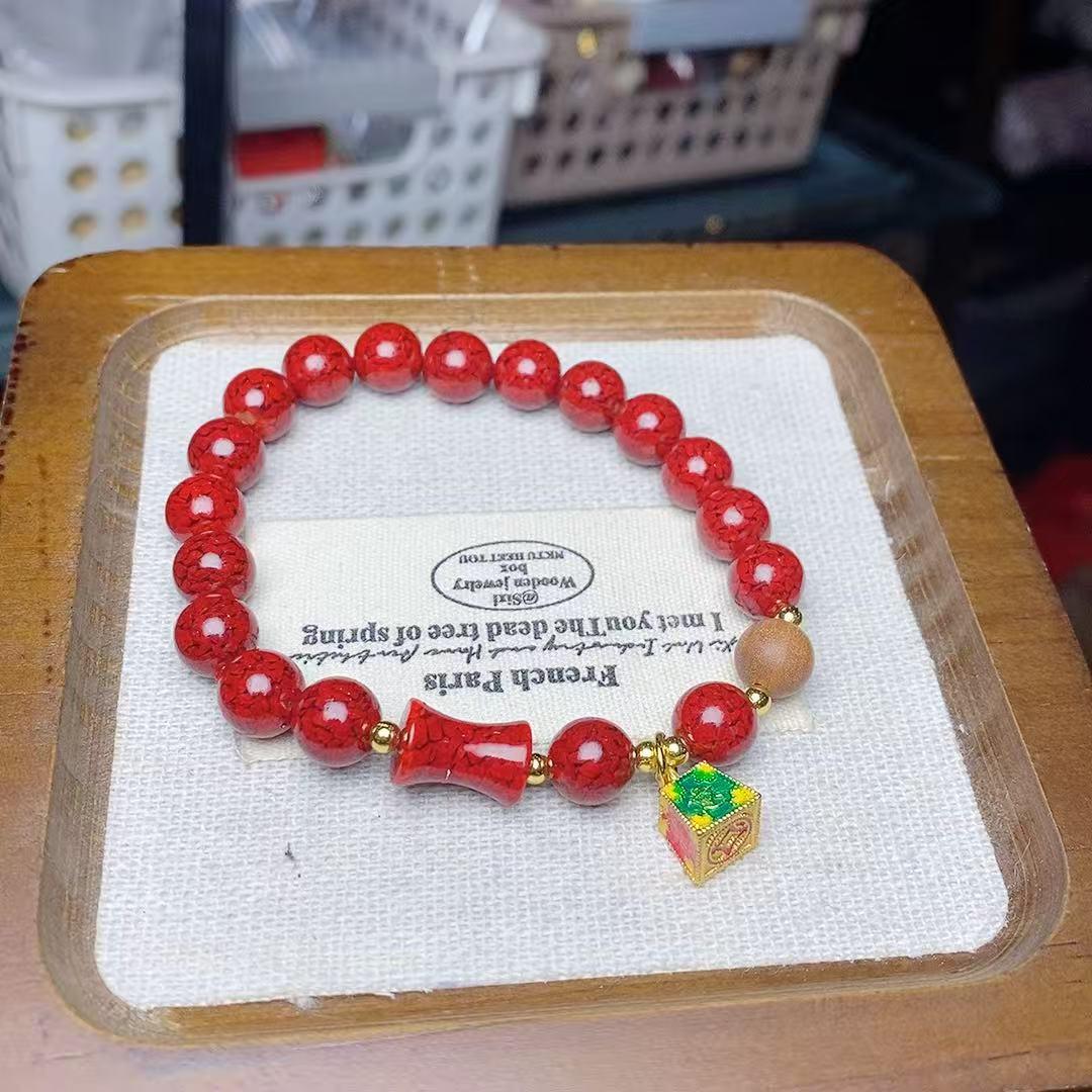 Medium-Content Crystal Sand with Ruyi Wish-Fulfilling Bracelet: Stylish, Versatile, and Exquisite for Men and Women, Ideal for Live Streams.