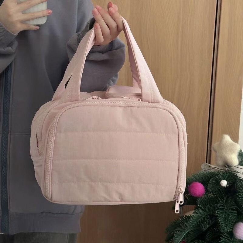 Oumanfei Fluffy Double Wide Opening Travel Cosmetic Bag