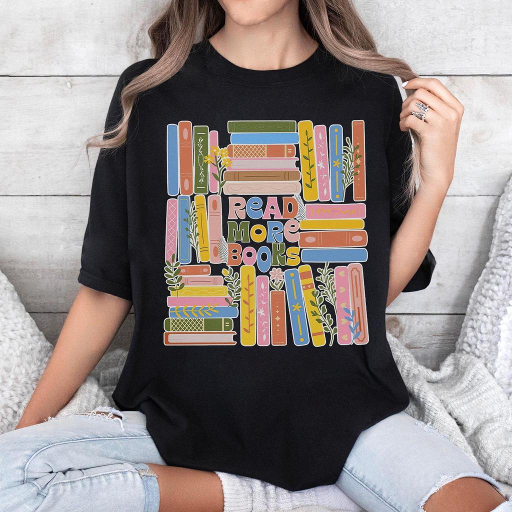 Plus Size Summer Womens Vintage Read More Books TShirt Cotton Breathable Stylish Versatile Street Style Oversized