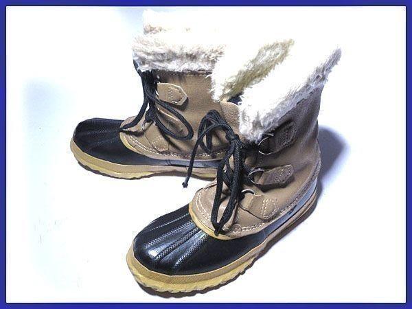 

Канада Винтаж/SOREL/Кожаные Сноубутсы/4/21.0-22.0/Бежево-коричневые/Со Внутренним Сапожком