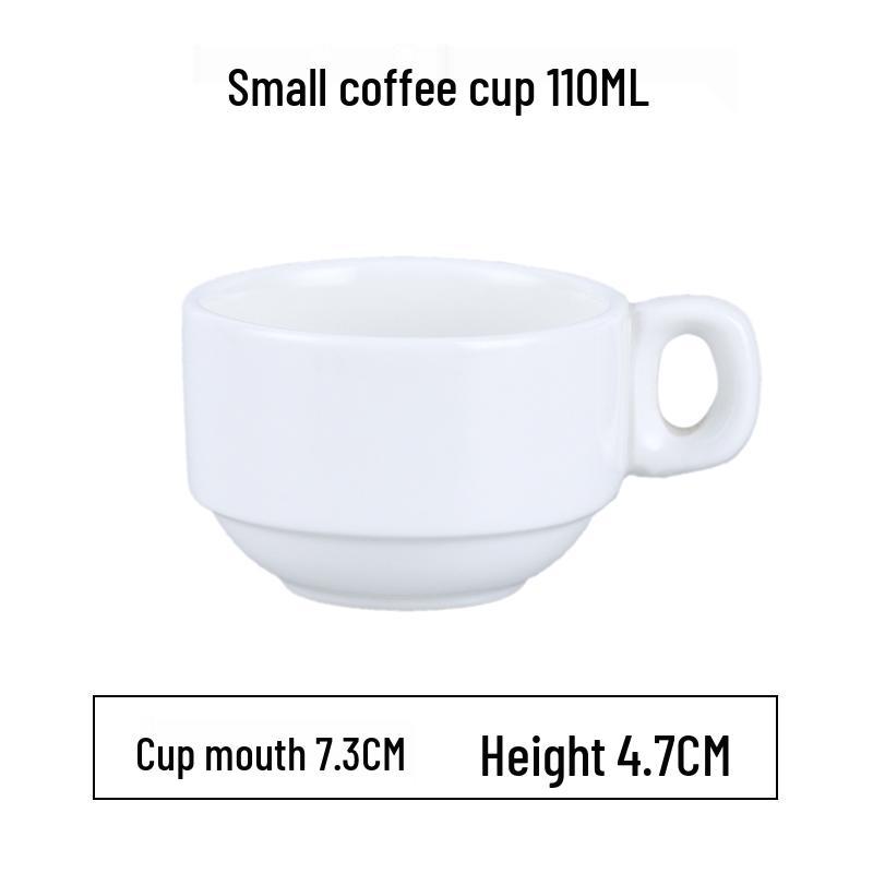 European Latte Art Cappuccino Cup & Saucer Set - White Ceramic Tea/Coffee Cup for Hotel Guest Room