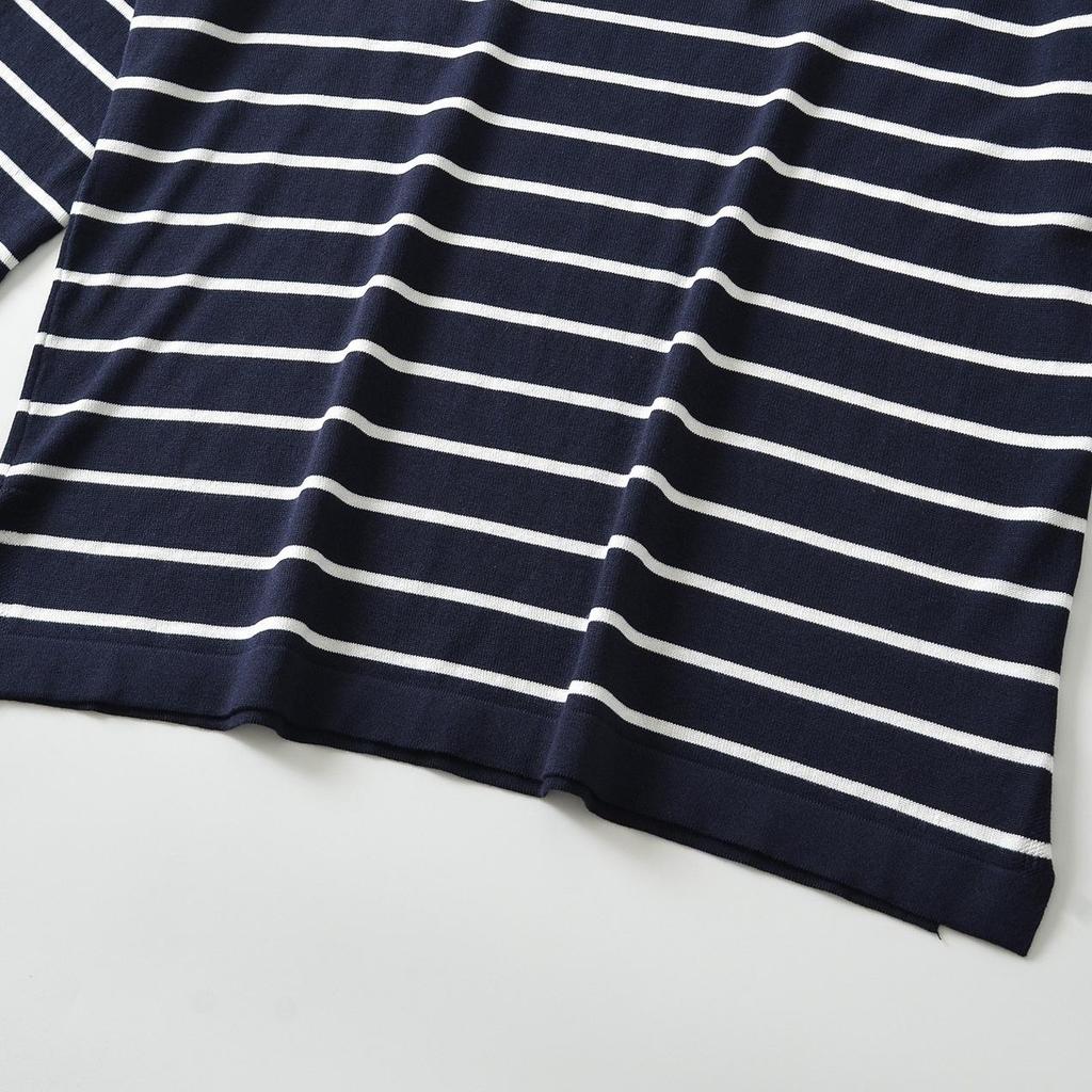 Versatile Stripe Knit Top - Casual, Fashionable, Round Neck Design