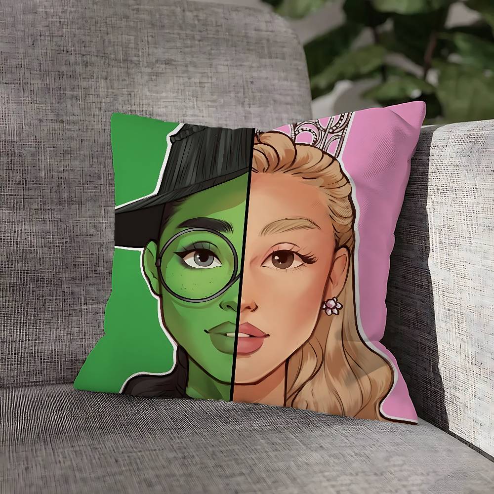 W-WickeES Elphaba G-Glinda Pillow Case For Sofa Decor Car Office Room Printing Cushion Cover Decorations and Protector
