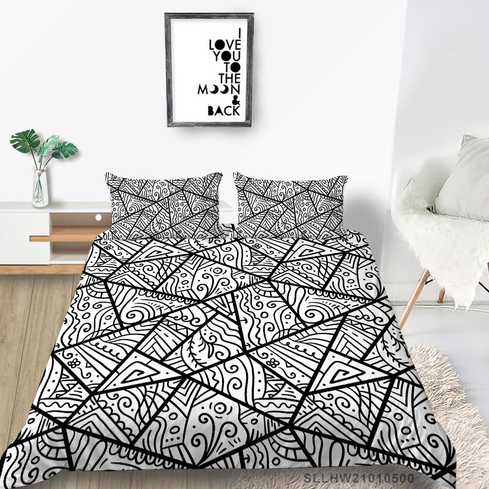 3D Bedding Set Microfiber Fabric Quilt Cover and Pillowcase 2 or 3 Pieces of Graphic Printing Full-size Washable and Comfortable Bedding