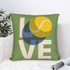 Polštářový potah Tennis Love Art, Povlak na polštář se sportovním míčem Pro obývací pokoj ložnici Domácí dekorace Dárkový potah na polštář 40x40cm