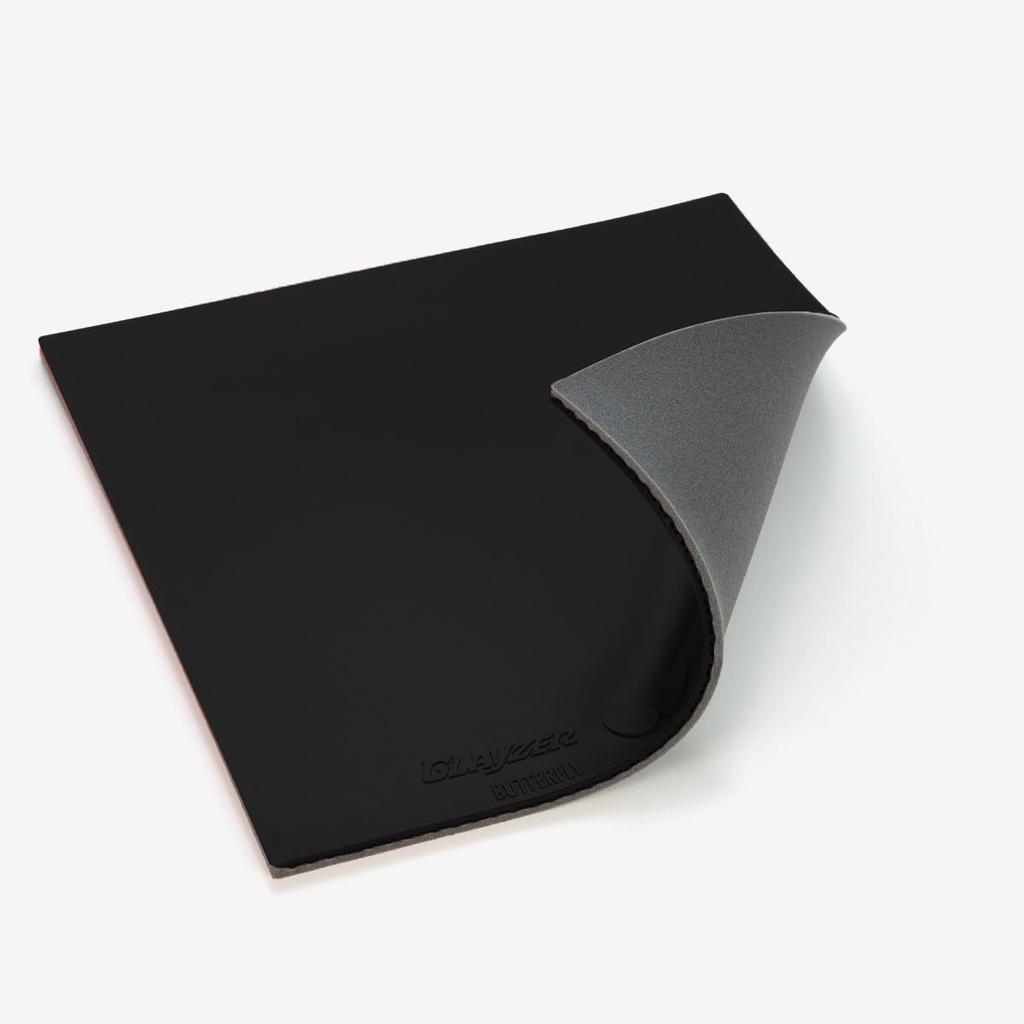 Butterfly Table Tennis Rubber, Made In Japan, Glazer, Inverted Soft, High Tension, Black (278), Thick, 06100