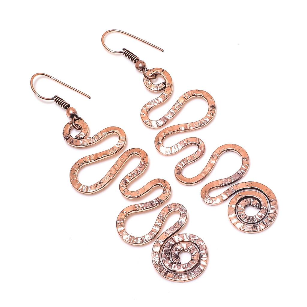 Designer Copper Earrings, Handmade Gemstone Earrings Jewelry, Gifts For Wife Brand New Earrings