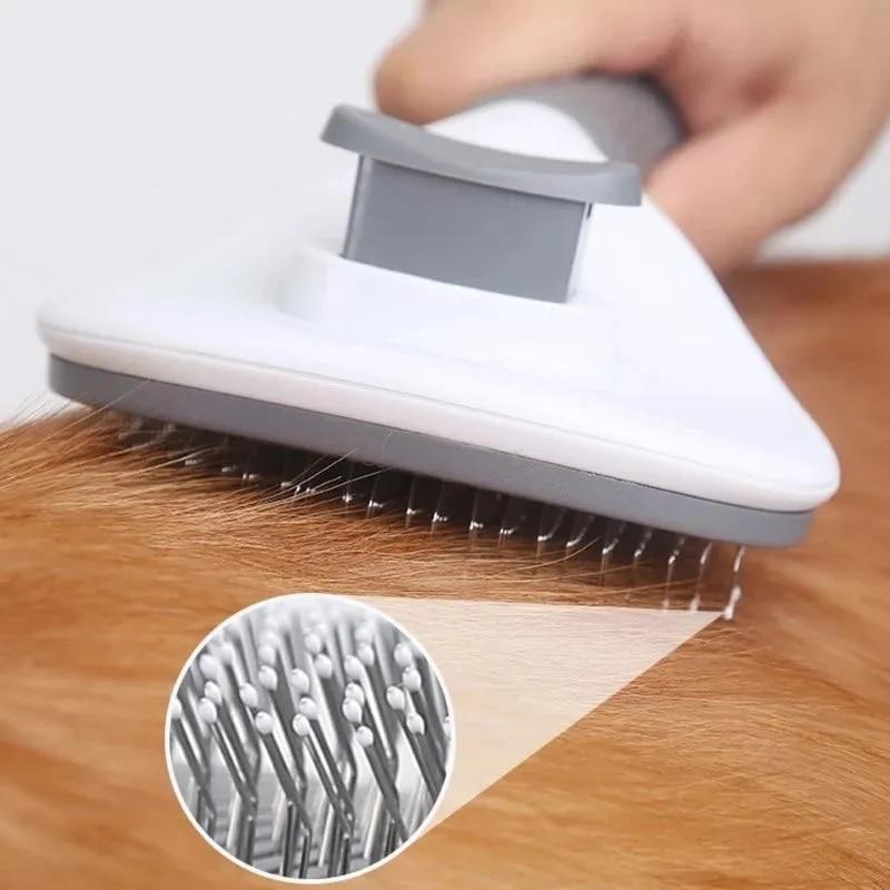 Escova para cães e gatos, pente autolimpante, removedor de pelos de animais de estimação, ferramentas de higiene para cães e gatos, pente para animais de estimação, acessórios para cães