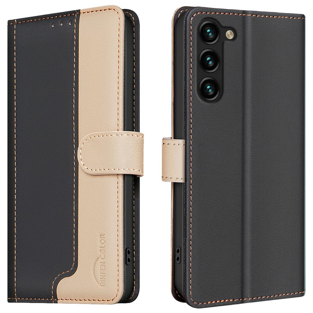 

For Samsung Galaxy S23+ Case Folio Flip Leather Cover RFID Blocking Black