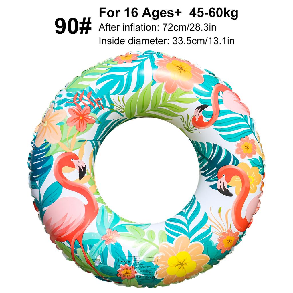 1PC Inflatable Flamingo Pool Ring Tropical Swim Tube Floral Beach Float Raft Adult Summer Water