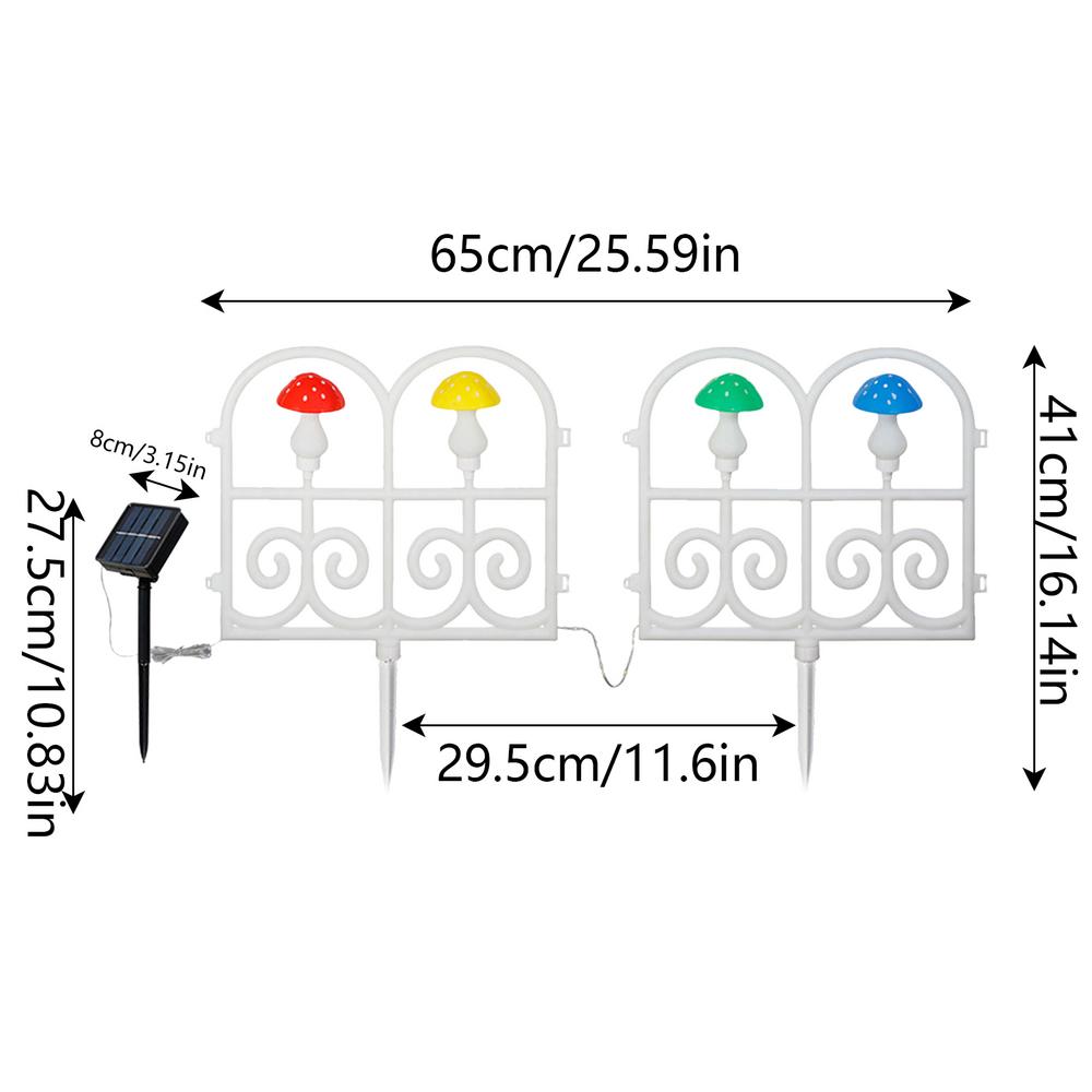 Lighted Christmas Fence 2X Picket Fence Garden Border Waterproof Lighting Fence Decoration For Patio