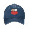 Retro Peach And Goma Bears LOVE Baseball Cap Unisex Distressed Denim Washed Sun Cap DuDu Bear BuBu Panda Outdoor Adjustable Hats