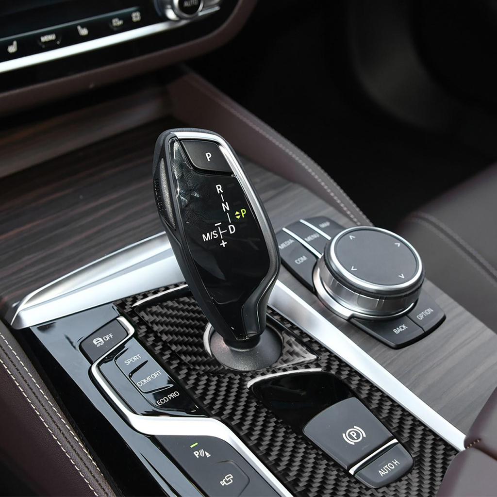 For BMW 5 Series G30 2018-2022 Accessories Carbon Fiber Interior Car Central Control Gear Shift Panel Trim Cover Decor Stickers