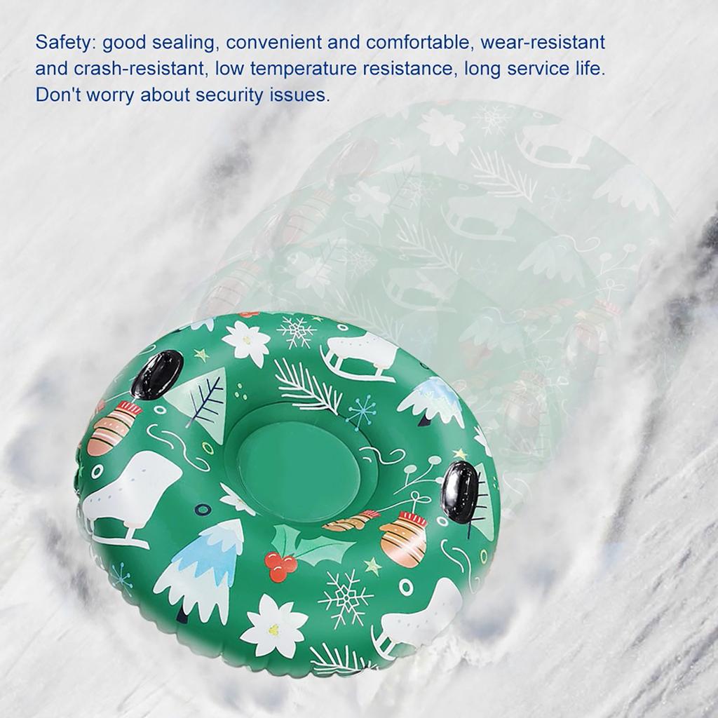 Floated Skiing Board PVC Winter Inflatable Ski Circle With Handle Durable Children Adult Outdoor Snow Tube Skiing Accessories