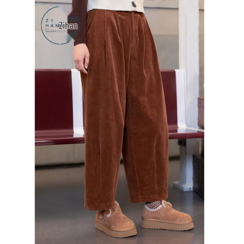 ZIHAN Damen Winter 2024 Cord-Hose mit weitem Bein