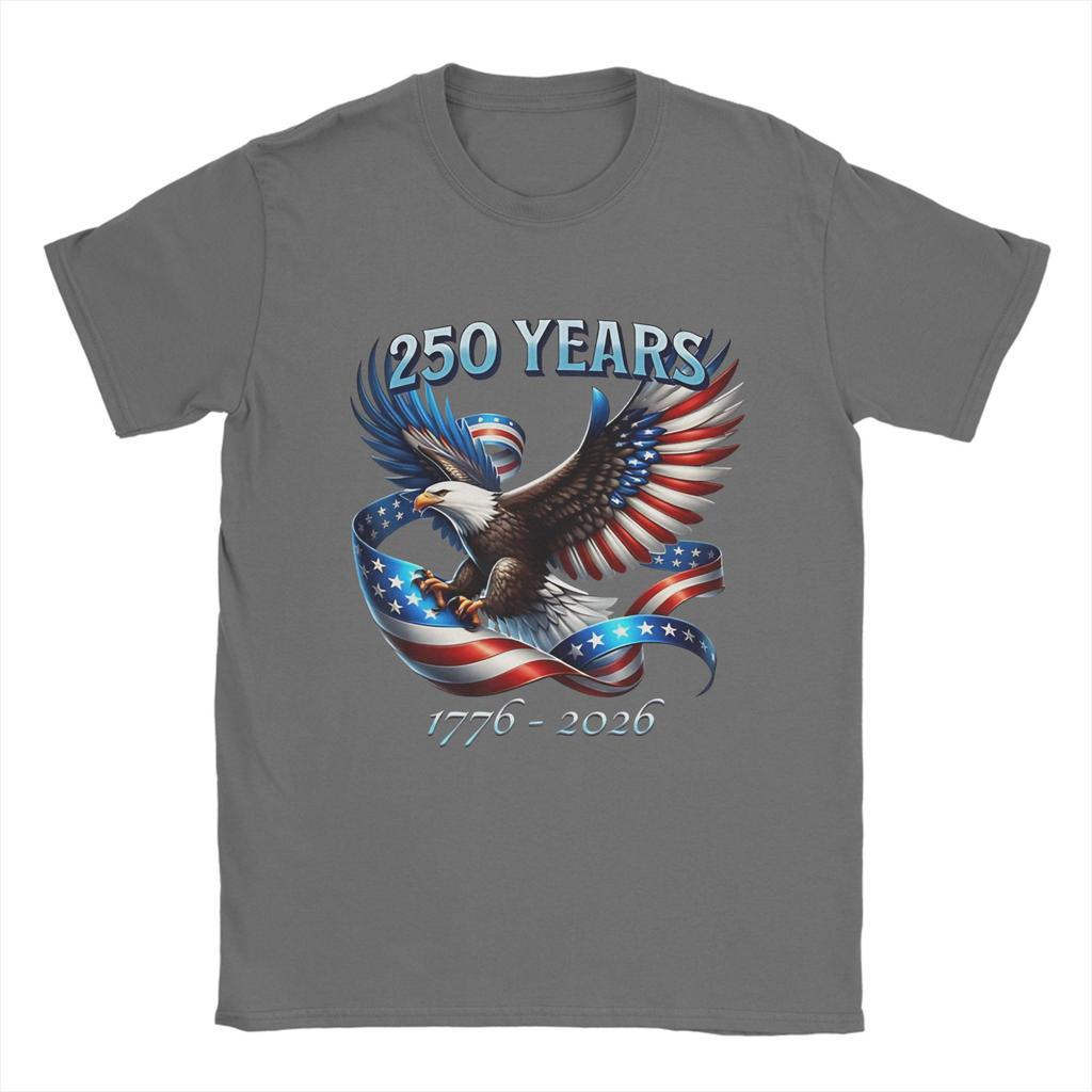 Novelty Patriotic Eagle And Flag 250 Years TShirts for Unisex Round Collar 100 Cotton T Shirt Short Sleeve Tees Clothing