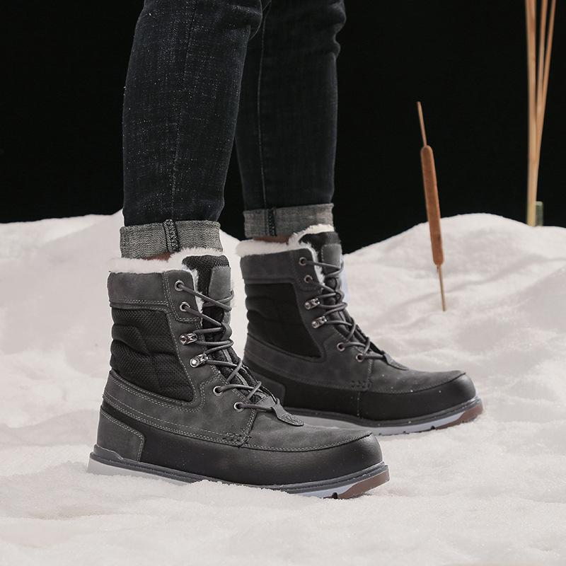Winter Large Size Snow Boots High Top Thermal Cotton Boots Men's Cotton Shoes Arctic Circle Fashion Boots Locomotive Boots Shoes
