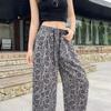 Retro Jacquard Wide leg  Women New Summer Collection Lazy High waisted Drape Loose Straight leg Slim Pants