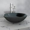 VidaXL Tempered Glass Washbasin Black Countertop Washbasin Sink Bathroom 142231