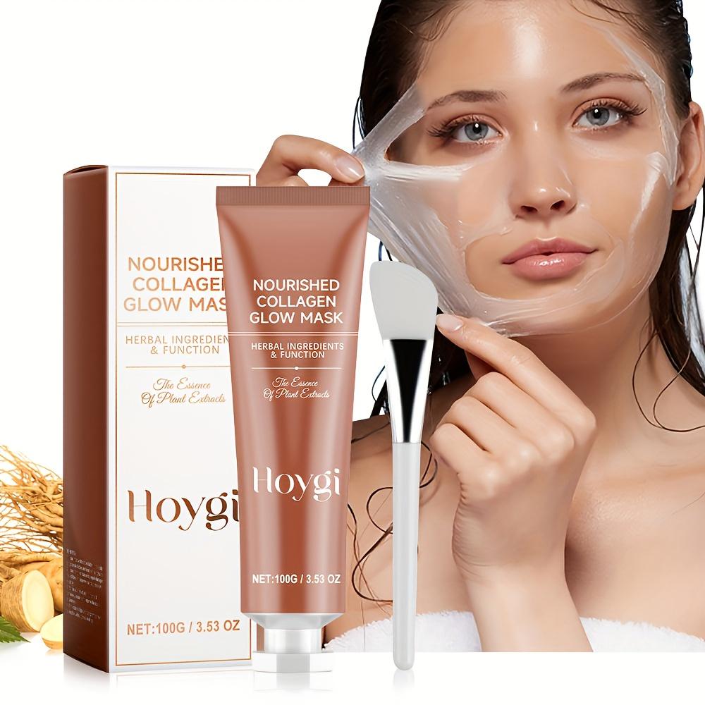 Maschera viso peeling e lacrimazione al collagene da 100 g. Maschera per il viso idratante, idratante e rassodante per la pelle con pennello per maschera facciale