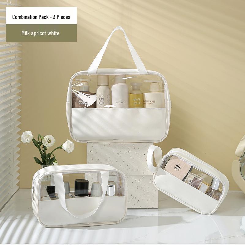 Summer Cooling Transparent Waterproof Makeup Bag - Large Capacity, Portable, Fashionable Storage Solution.