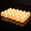 24pcs Flameless Tea Lights Candles Warm White Light Battery Operated LED Candles for Room Wedding Decor White