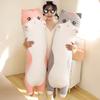 90cm-130cm Cute Giant Size Long Toy Pillow Stuffed Cat Long Throw Pillow Cushion Bed Use Home Sofa Decor Toys