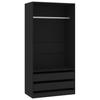 Wardrobe Black 100x50x200 Cm Particleboard