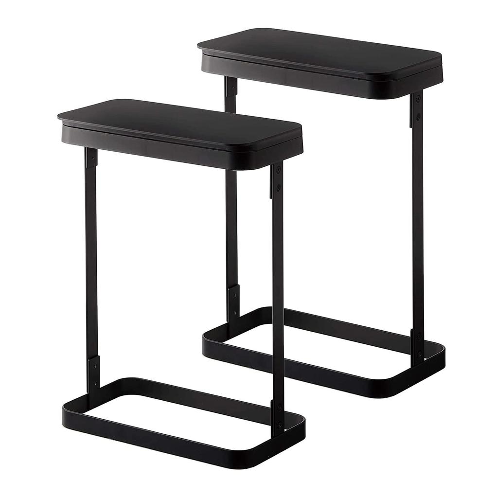 Yamazaki Luce Black 5402 x 2 Slim Side-Opening Garbage Bag Holders, Set of 2, 10L/20L Capacity, with Lid, for Kitchen Use