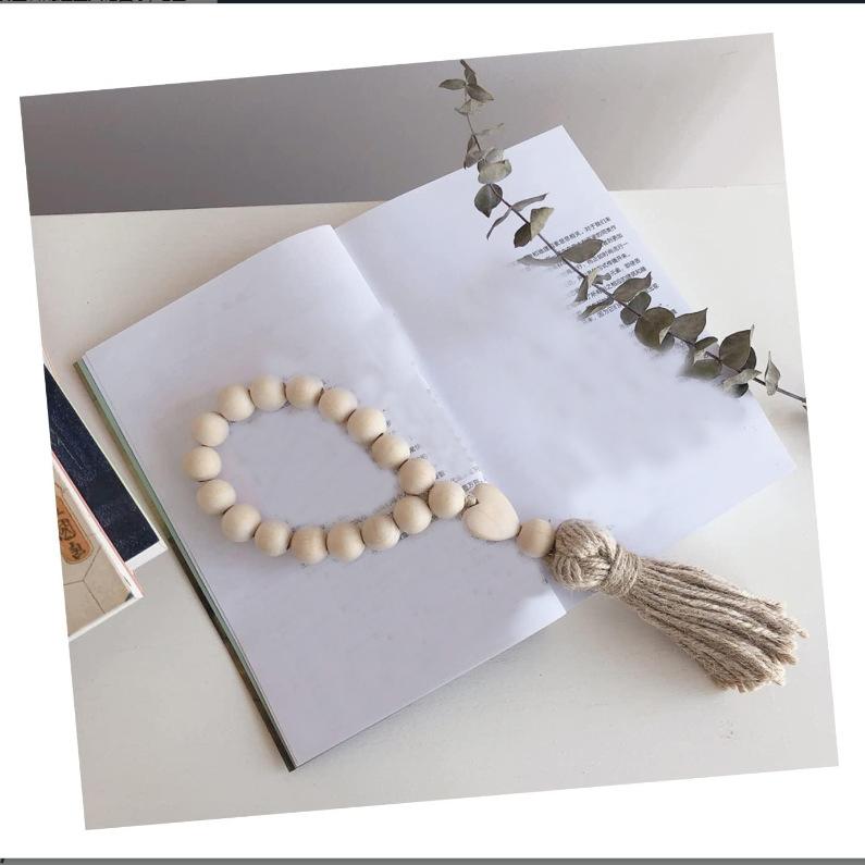 

1 шт. Деревянная гирлянда из бусин с кисточкой в форме сердца - Романтический декор для дома на День святого Валентина, Современный стиль, Бусины из натурального дерева