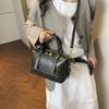 Vintage Oilwax Leather Boston Bag Women's Portable Messenger Bag