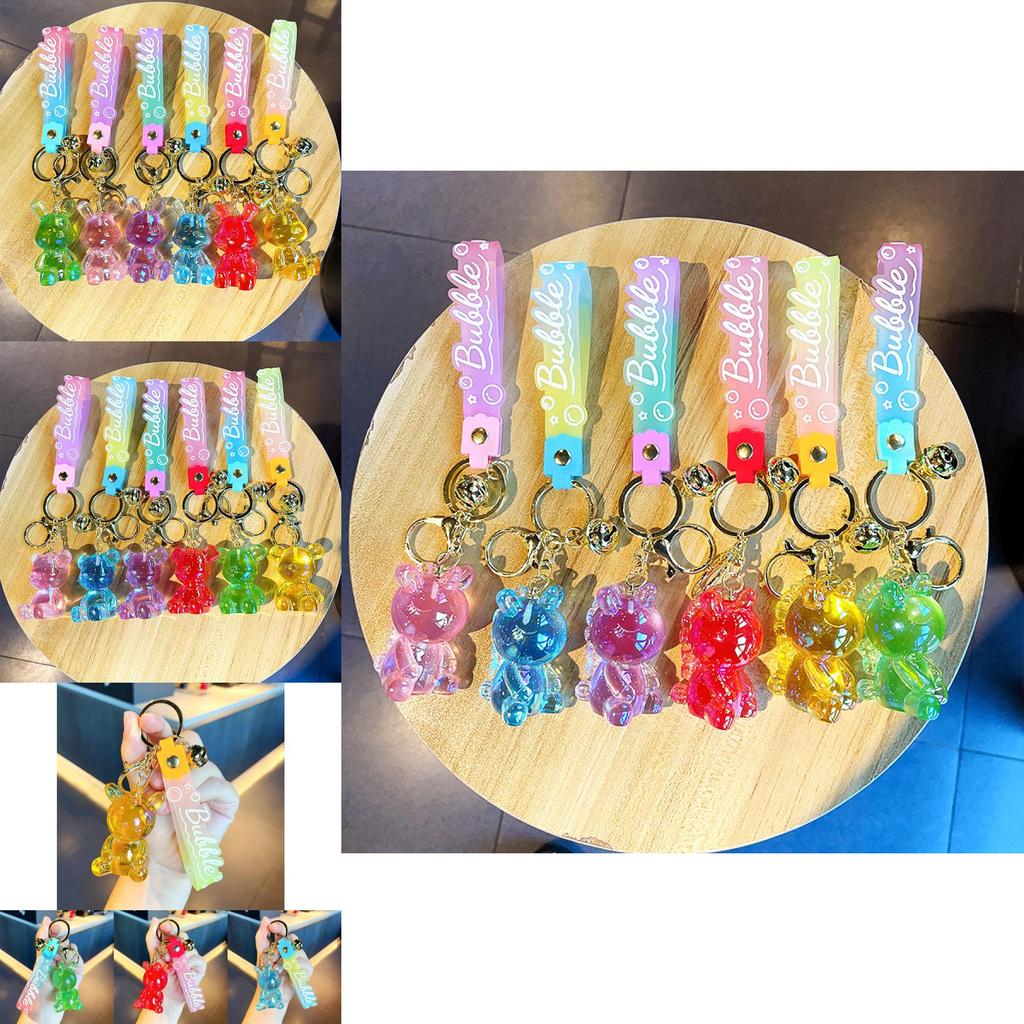 Transparent Resin Cute Unicorn Keychain Adorable Cartoons For Gifts And Bags