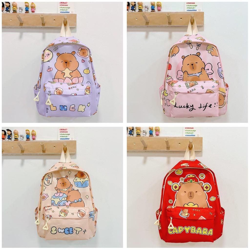 Cartoon Capybara Adorable Kids Backpack For Boys And Girls Stylish And Fun Design