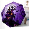 1 Stück Halloween Spukhaus Automatischer Regenschirm Hochwertiges Schirmdach, Tragbarer Faltregenschirm mit, Ideales Geschenk für - Reisen 220