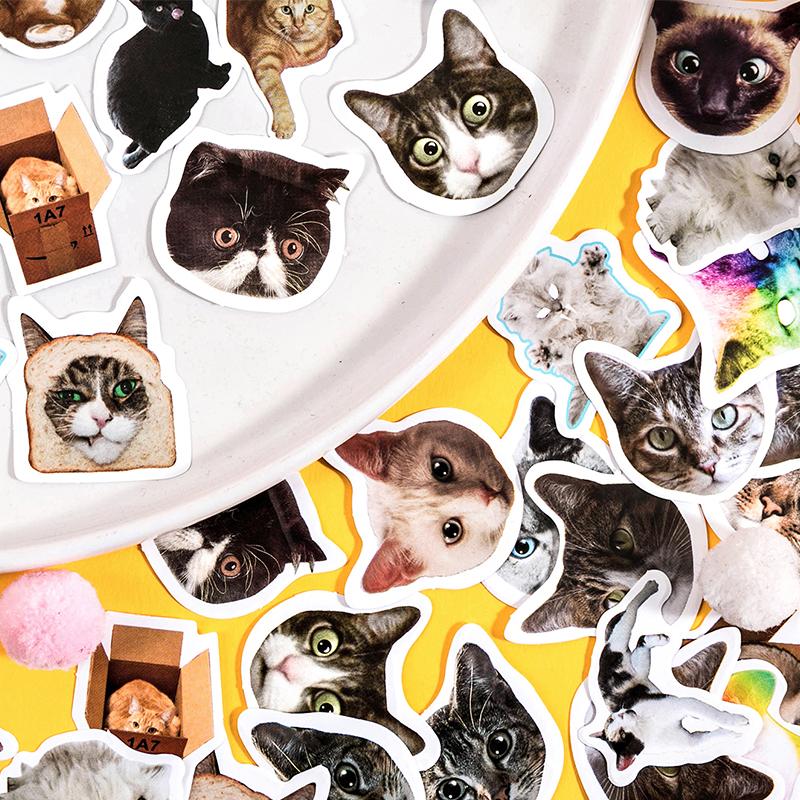 46pcs Cat Apprecia Stickers Set Mini Cute Cartoon Sticker Diary Album DIY Decoration Adhesive Gift Seal