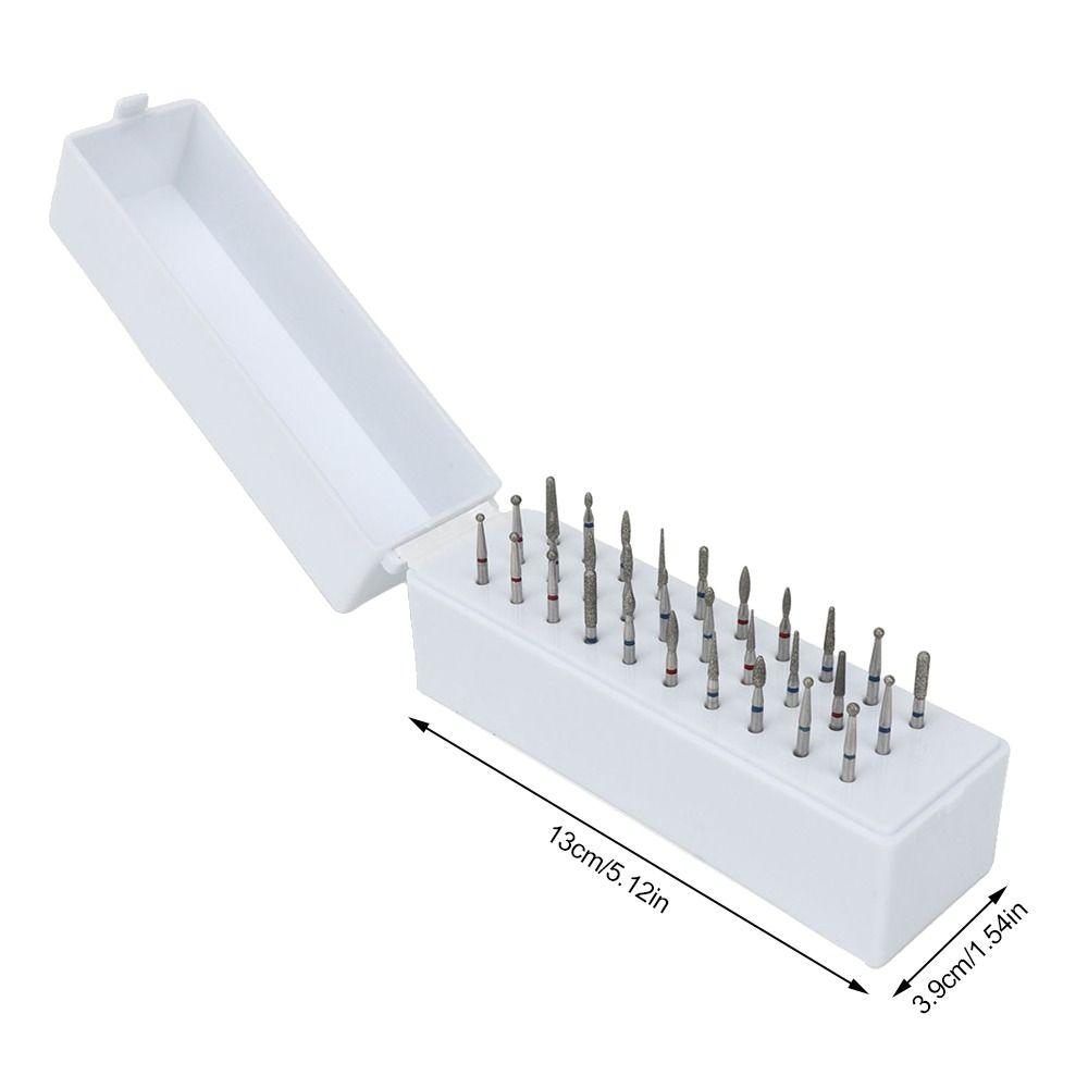30pcs Dustproof Acrylic Cover Nail Drill Bits Set  Salon Desktop Manicure Tool Arrangement