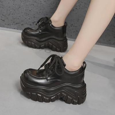Women's 2024 Autumn British Style Thick-Soled Loafers: Height-Enhancing, All-Match, Small Leather Shoes