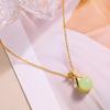 Elegant Faux Hetian Jades Chokers Necklace Titanium Steel Jewelry For Women Daily Wear Evening Occasions