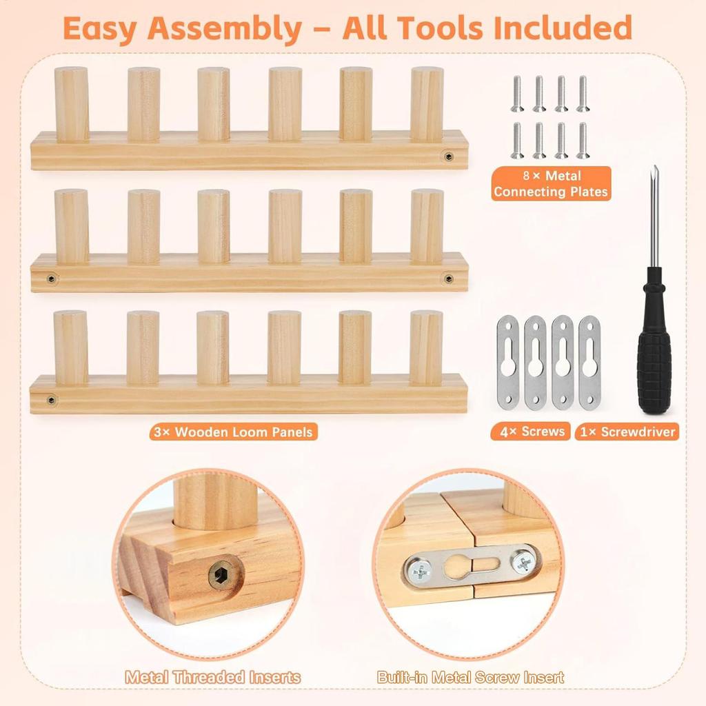 Knitting Loom Chunky Yarn Blanket Loom Adjustable Portable Weaving Loom Crochet Accessories for Chunky Blankets Hand Knitting