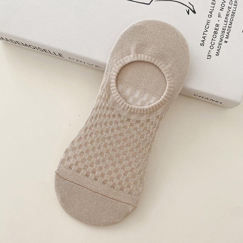 

1 пара женских носков-лодочек, летние тонкие сетчатые дышащие однотонные носки, женские нескользящие невидимые неглубокие носки для экипажа 1 Pair кофейный
