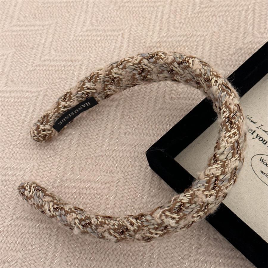 Temperament Rainbow Color Wool Hair Hoop Autumn and Winter Sweet and Cute Girls High Skull Headband Pressed Hair Retro Headwear