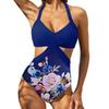 2025 Solidtrykket badedrakt Dame Halter Etdelsbadedrakt Kvinne Svømming Monokini Drakt Polstret Strandtøy Bodysuit Sommer