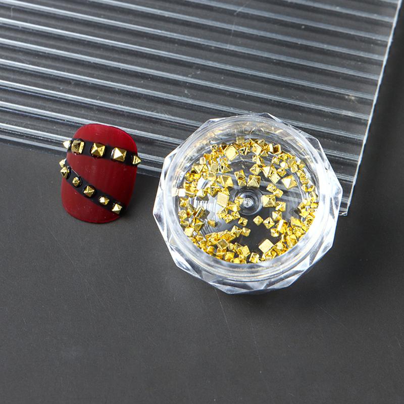 Punk Square Rivet Nail Decoration Nail Parts Charms Metal Rivet Manicure Supplies Mini Sparkling Nail Decoration Accessories